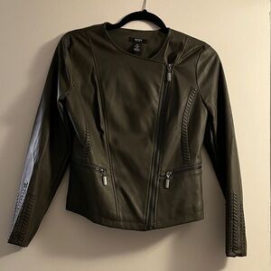 Alfani Olive Feaux Leather Jacket